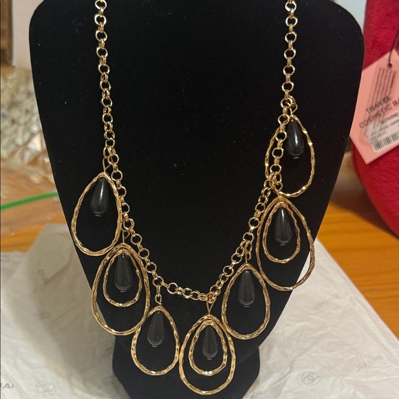 paparazzi Jewelry - Paparazzi Gold and Black Teardrop Necklace